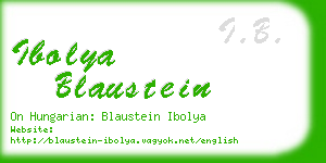 ibolya blaustein business card